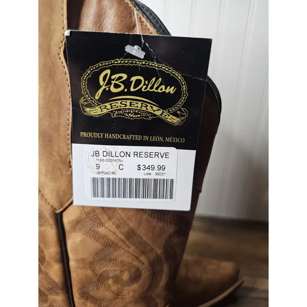JB Dillon Reserve Ponderosa Leather Western Boots Women's 9 New Cowhide Calf - Picture 3 of 12